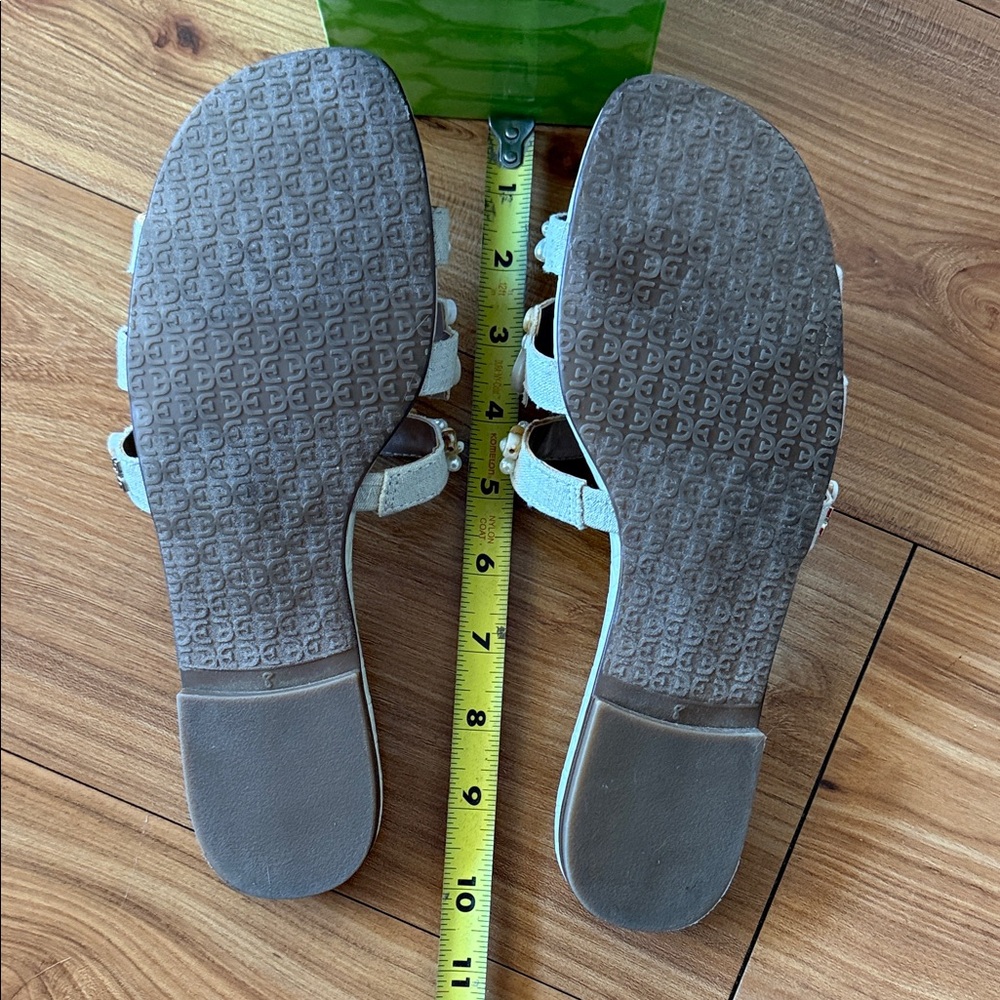 Sam Edelman Linen Shell Beaded Slides - Picture 4 of 5